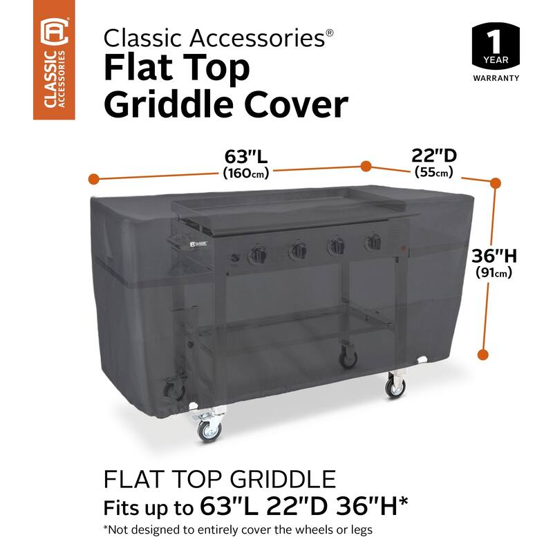 Classic Accessories Water-Resistant 63 Inch Flat Top Griddle Cover