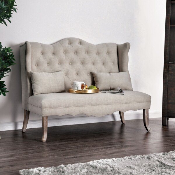 Shop Copper Grove Cherkva Tufted Wingback Loveseat Bench - On Sale - Free Shipping Today 