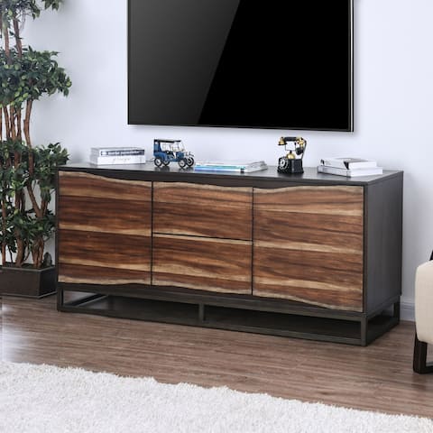 Furniture of America Lami Urban 64-inch Oak Solid Wood TV Stand