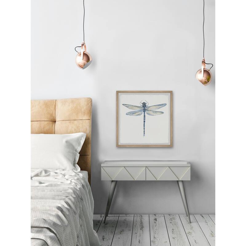 'Wild Dragonfly' Framed Painting Print - Multi-Color