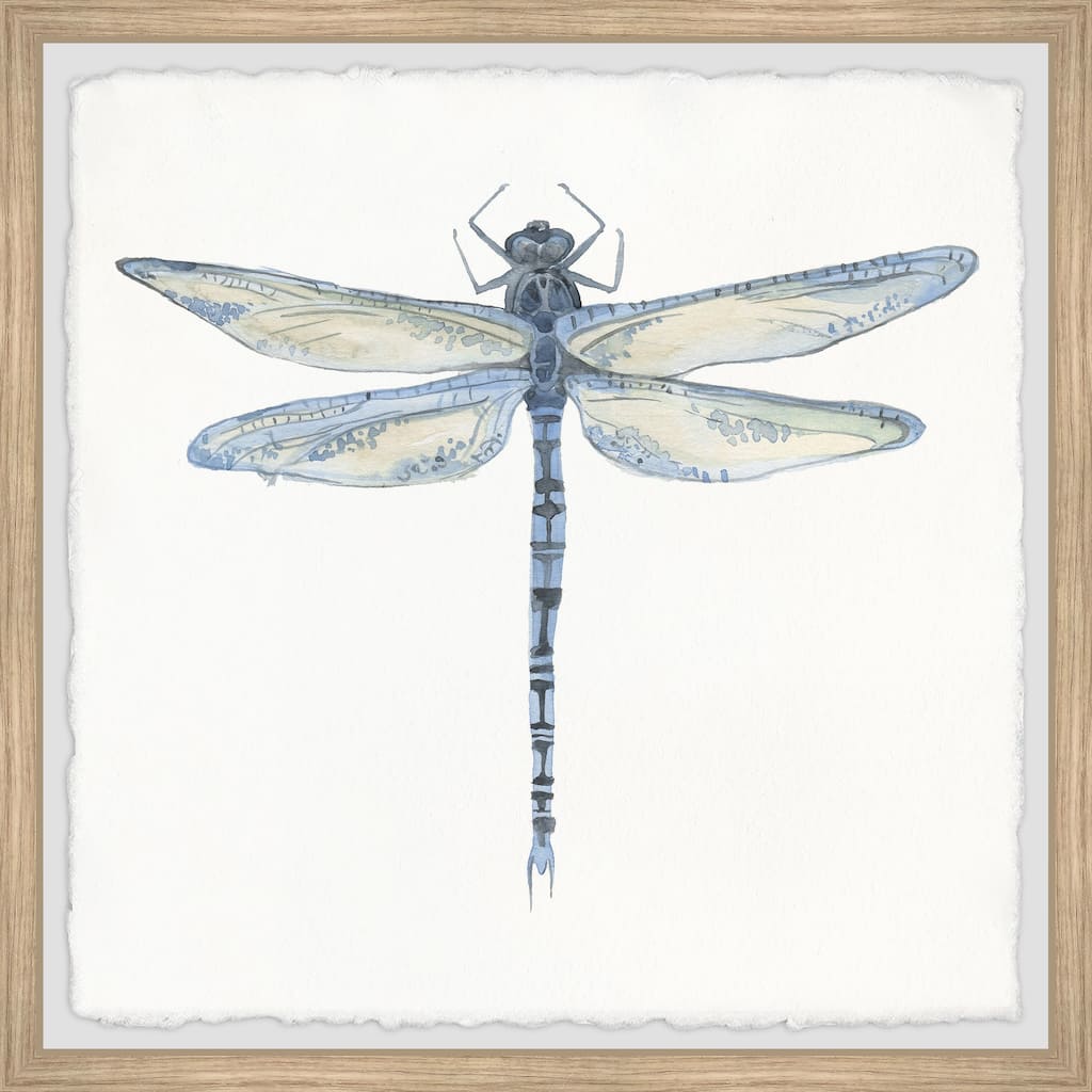 'Wild Dragonfly' Framed Painting Print - Multi-Color