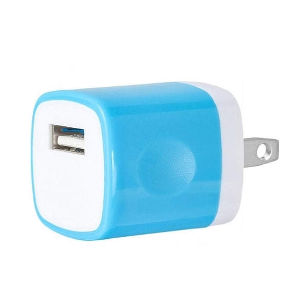 Cmple USB Home Wall Charger Travel Adapter for iOS and Android Mobile Devices - Blue