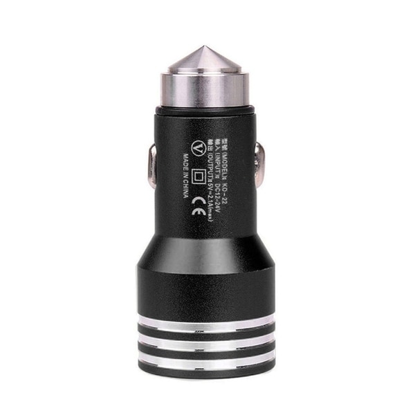 Cmple Universal Dual USB Ports Car Charger Adapter, 2.1A-24V - Black