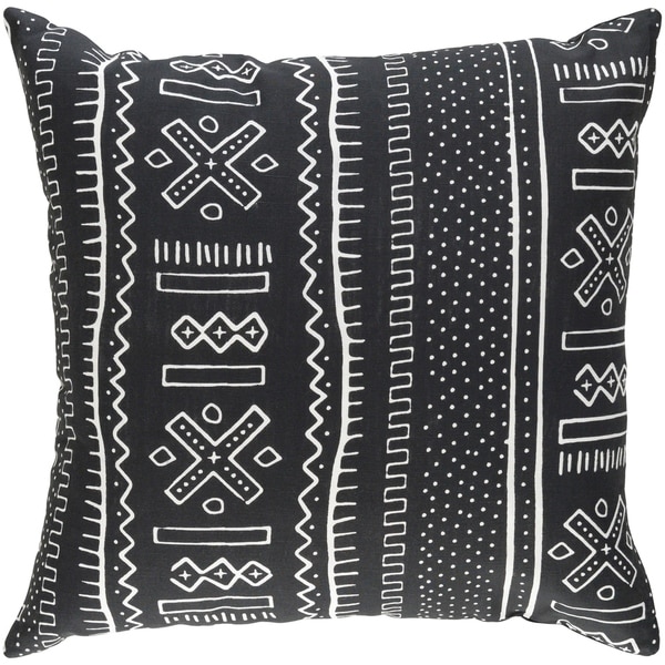 Decorative Alaska Black 18-inch Throw Pillow Cover