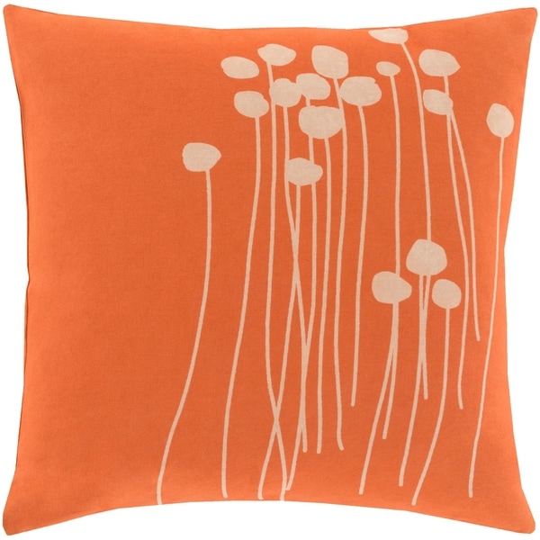 Decorative Rust Carlie Floral 22-inch Throw Pillow Cover