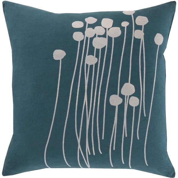 Decorative Navy Carlie Floral 22-inch Throw Pillow Cover