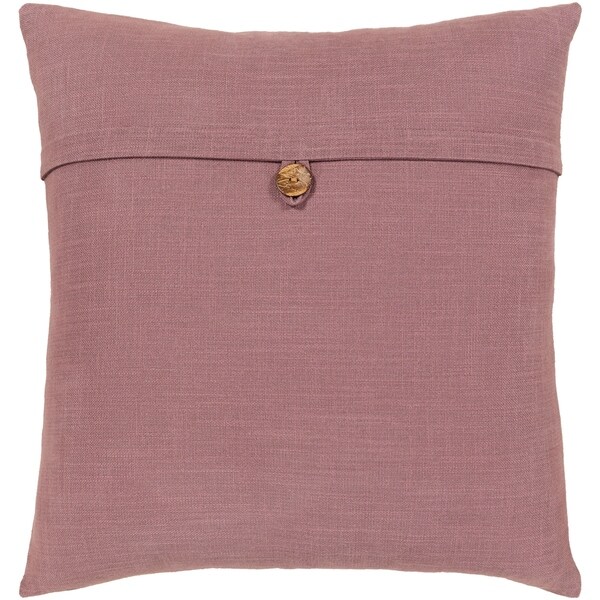 Demetra Traditional Button Mauve Poly Fill Throw Pillow 18-inch