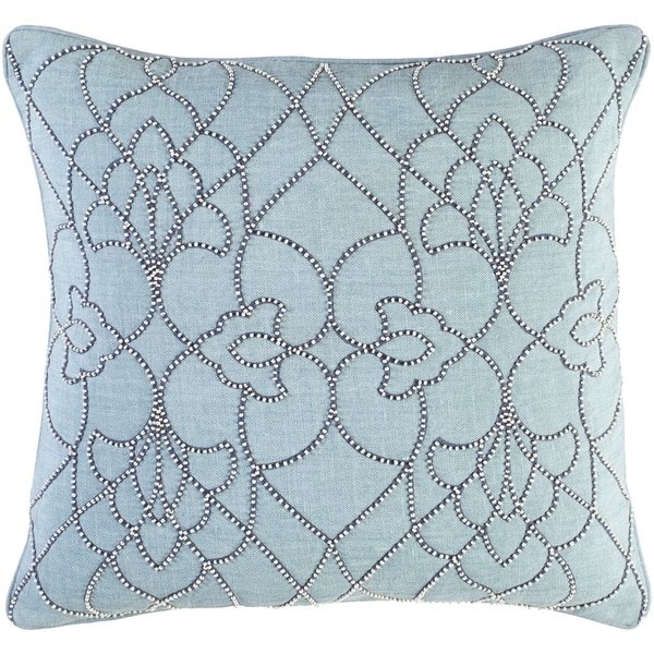 Shop Decorative Feng Aqua 22 Inch Throw Pillow Cover On Sale