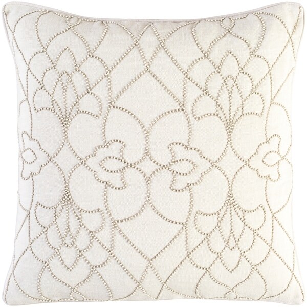 Decorative Feng Cream 20-inch Throw Pillow Cover