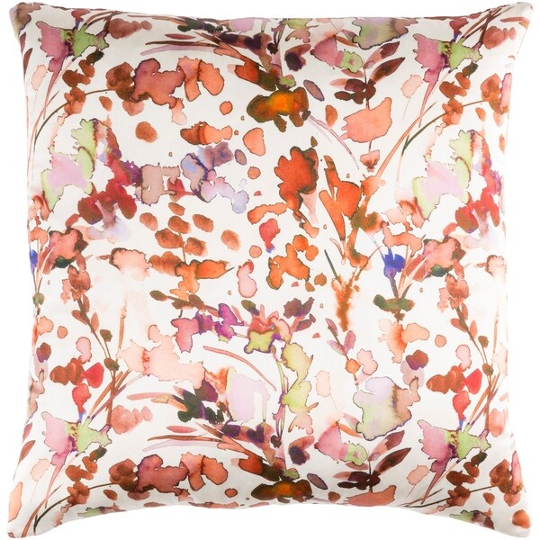 Decorative Frankie Orange 18-inch Throw Pillow Cover