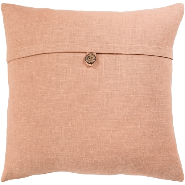 Demetra Traditional Button Tan Throw Pillow Cover 20-inch