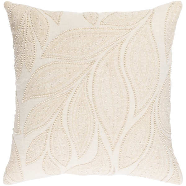 Decorative Leigh Cream 20-inch Throw Pillow Cover