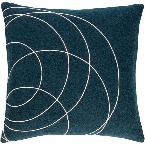 Decorative Liana Dark Blue Throw Pillow Cover (20 x 20)