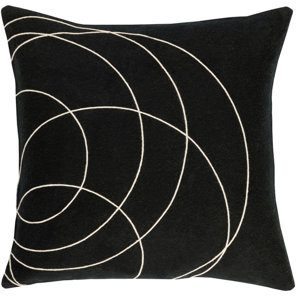 Decorative Liana Black Throw Pillow Cover (22 x 22)