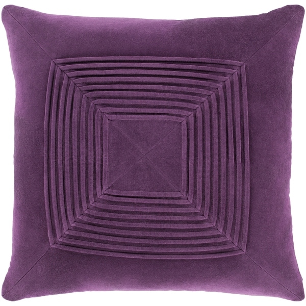 Quadratum Velvet Purple Feather Down Fill Throw Pillow 18-inch