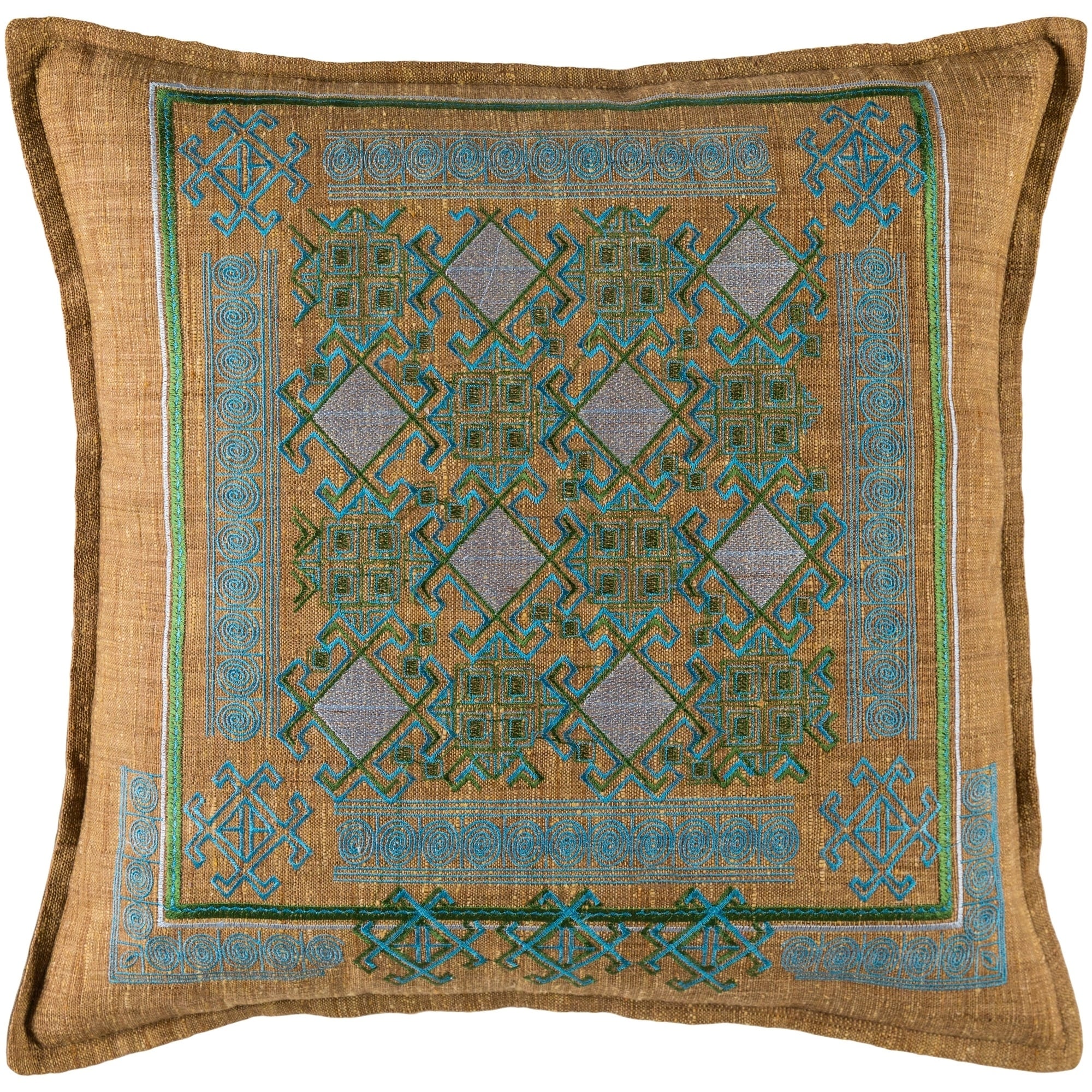 Decorative Rachel Sky Blue 22 Inch Throw Pillow Cover On Sky Blue 22 Inch Throw Pillow Cover