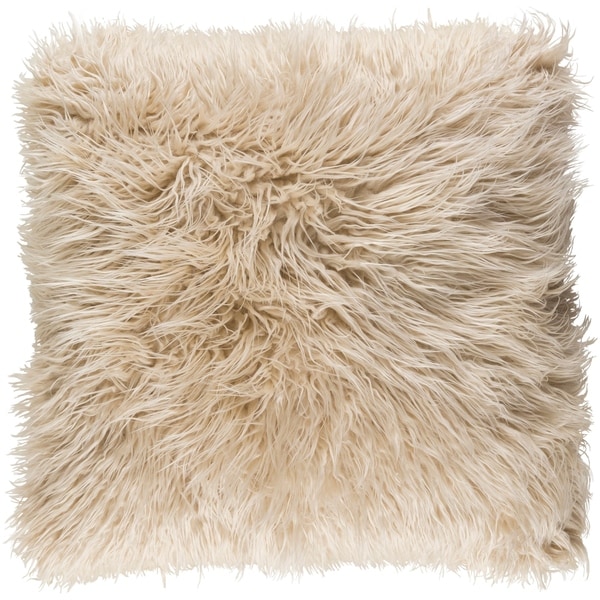 Decorative Pearland Beige 20-Inch Throw Pillow Cover