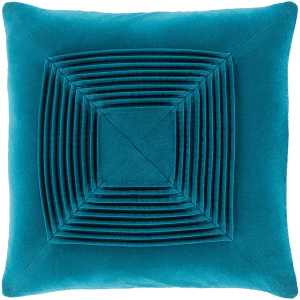 Quadratum Velvet Teal Throw Pillow Cover 22-inch