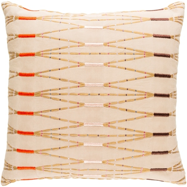 Decorative Sarreguemines Cream 20-inch Throw Pillow Cover