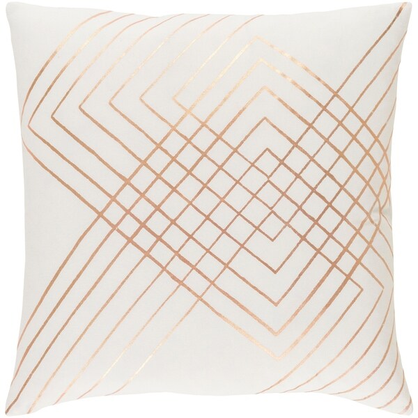 Decorative Rosa White 20-inch Throw Pillow Cover