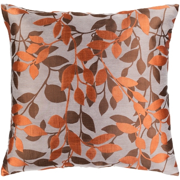 Shop Decorative Skegness Rust 18-inch Leaves Throw Pillow ...