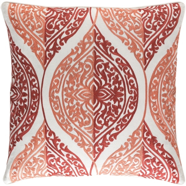 Decorative Somerton Coral 22-inch Throw Pillow Cover