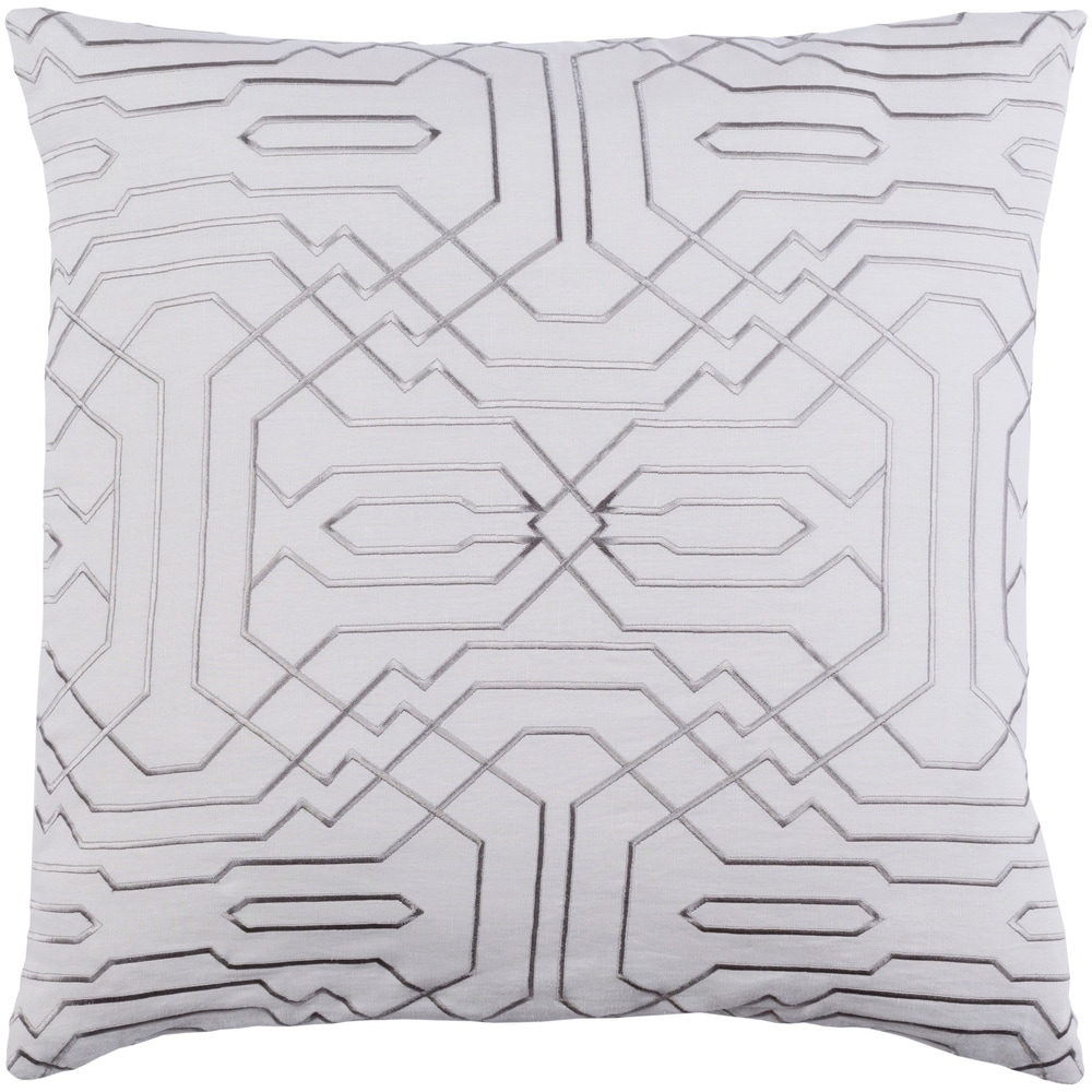 White 22 inch Throw Pillow Cover Decorative Outdoor Pillow Cover Stone