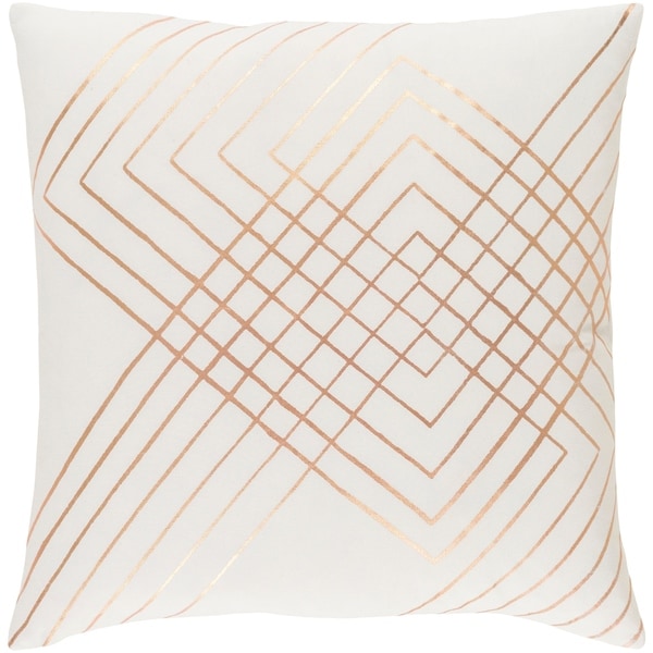 Decorative Rosa White 18-inch Throw Pillow Cover