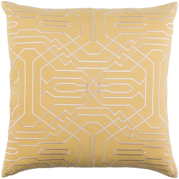 Decorative Stone Yellow 22-inch Throw Pillow Cover