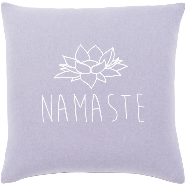 Blessed Lavender "Namaste" Poly Fill Throw Pillow (18" x 18")