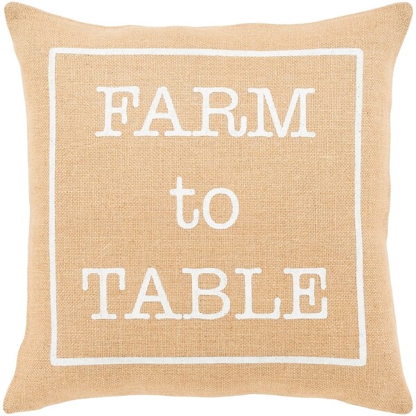 Santiago Wheat Modern Farmhouse Feather Down Throw Pillow (20" x 20")