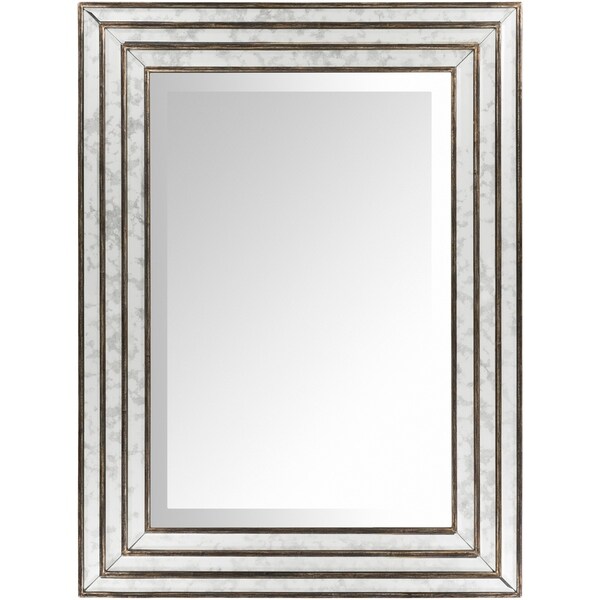 Trinity Triple Framed Antiqued Wall Mirror - Antique Silver - 34.3" x 46"
