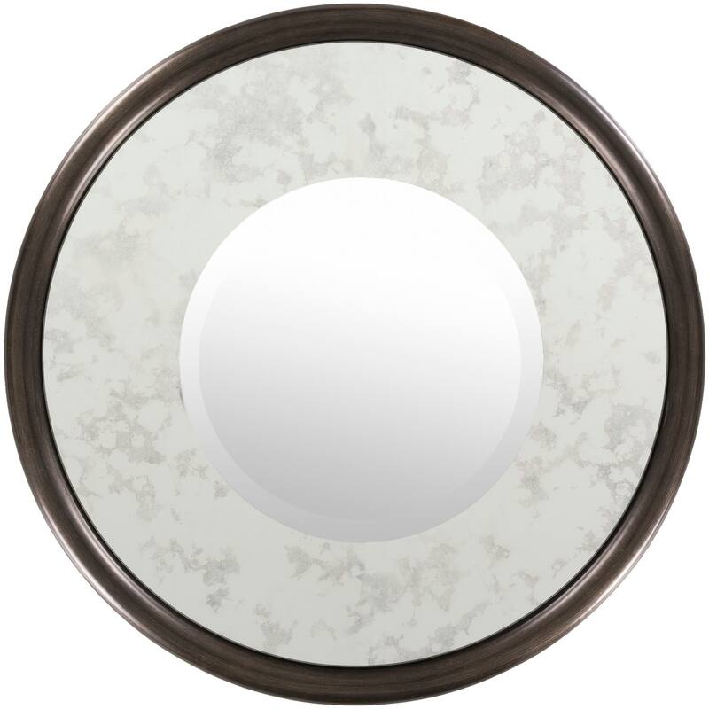 Aniyah Antiqued Round Wall Mirror - 25.6" x 25.6"