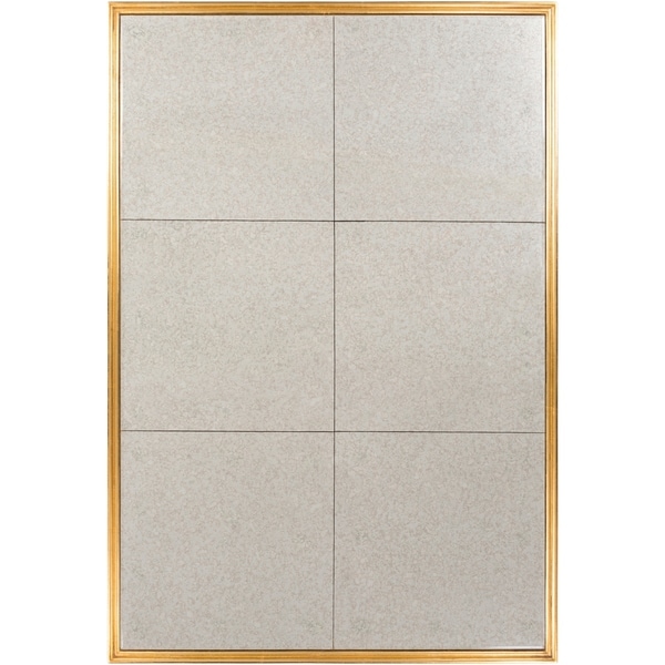 Edina Antiqued Tile Beveled Wall Mirror - Antique Gold - 40" x 60"
