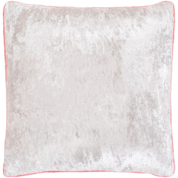 Selena Pink & Ivory Crushed Velvet Throw Pillow Cover (22" x 22")