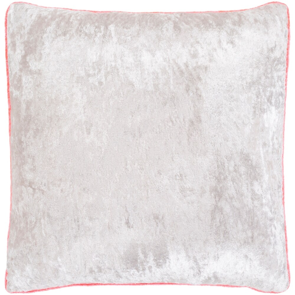 Ivory Crushed Velvet Poly Fill Throw Crushed Velvet Square Throw Pillow