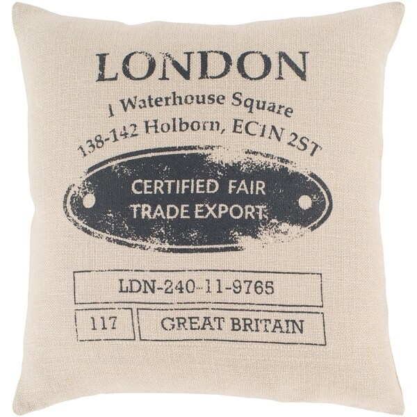 Annabelle Beige Modern Farmhouse Poly Fill Throw Pillow (20" x 20")