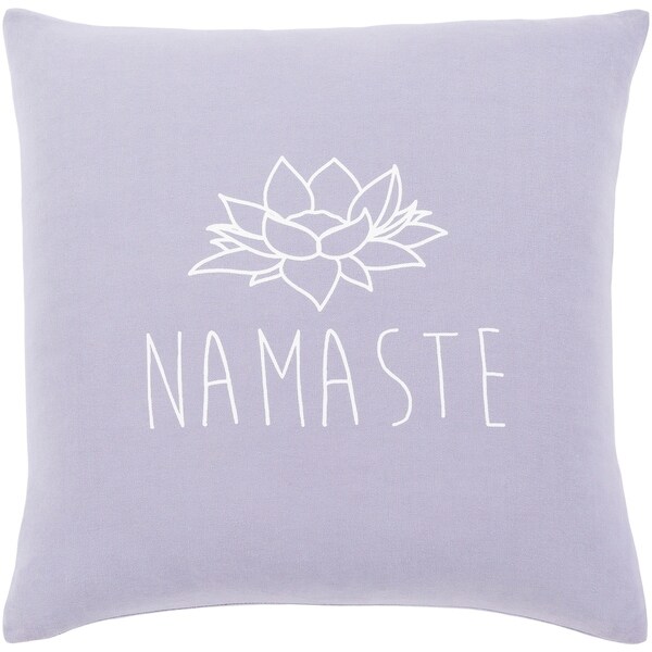 Blessed Lavender "Namaste" Poly Fill Throw Pillow (20" x 20")