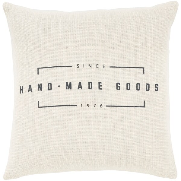 Karson Cream Modern Farmhouse Poly Fill Throw Pillow (18" x 18")
