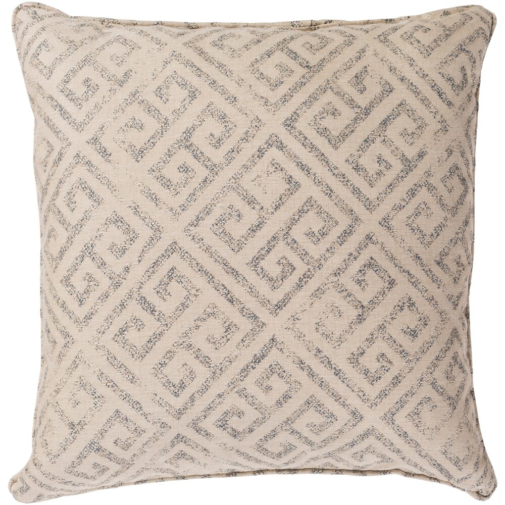 Overstock Tarquin Taupe Greek Key Black Key Indoor Outdoor Throw Pillow