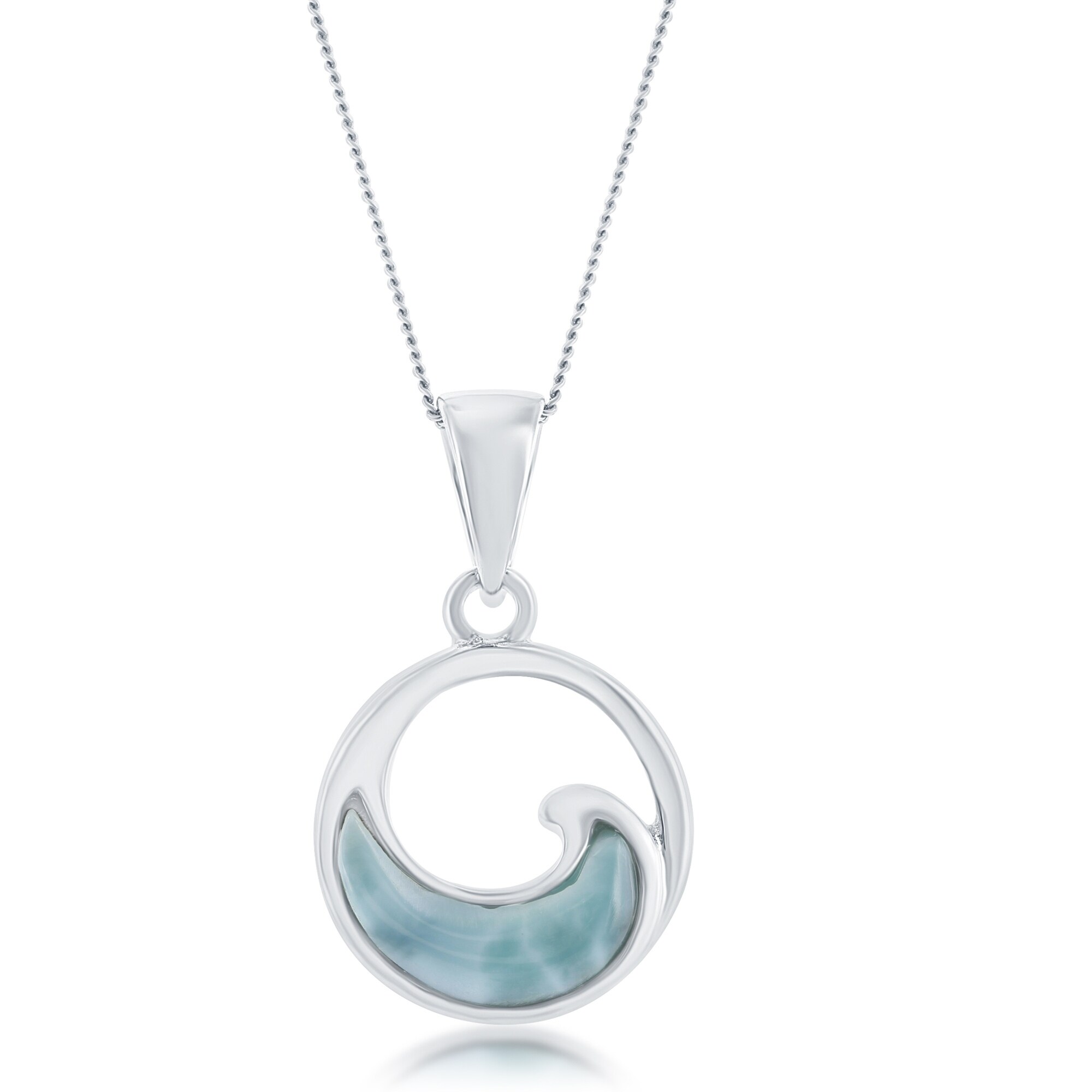 Wave Pendant comes with a FREE chain Silver Dolphin Pendant With Wave Abalone Shell Pendant