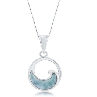 Natural Stone Blue Larimar Freedom Nugget Shape Necklace Silver Clasp 18'' Natural Stone Blue Larimar Freedom Nugget Shape Necklace Silver Clasp 18''