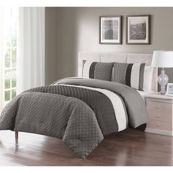 Shop Vcny Home Edgemont Embossed 3 Piece Comforter Set Queen Full