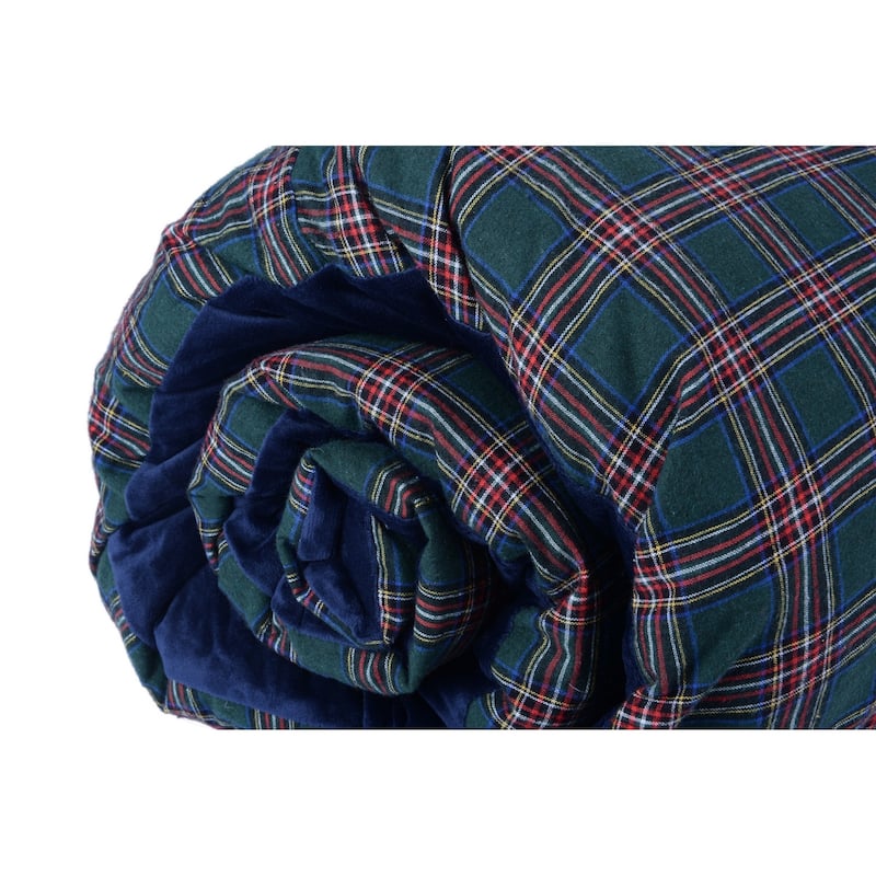 Plaid and Velvet Crash Pad, a throw bed