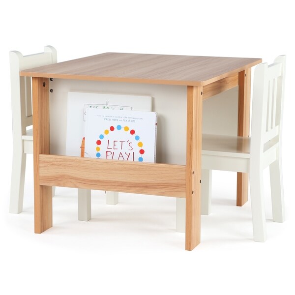 Tot Tutors Journey Bookrack Table 2 Chairs Set Natural White Tot Tutors Journey Bookrack Table 2 Chairs Set Natural White
