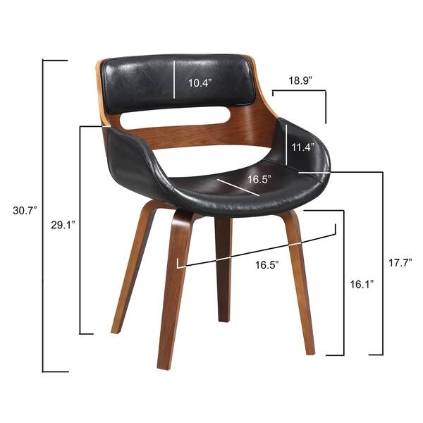 Wood and Faux Leather Mid-Century 18-Inch Dining Chair - Bed Bath ...