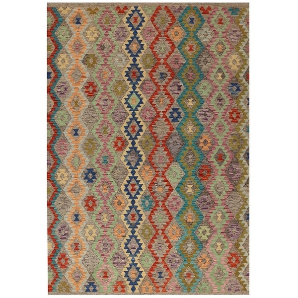 Handmade One-of-a-Kind Vegetable Dye Kilim Wool Rug (Afghanistan) - 6'6 x 9'9