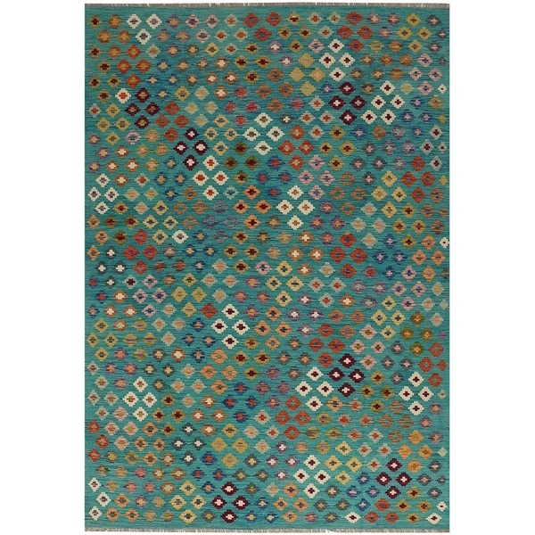 Handmade Vegetable Dye Kilim Wool Rug (Afghanistan) - 6'7 x 9'6