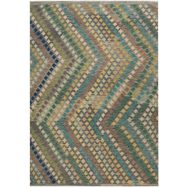 Handmade Vegetable Dye Kilim Wool Rug (Afghanistan) - 6'8 x 9'8