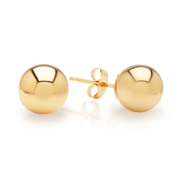 5mm 18k Solid Yellow Gold Round Ball Earrings Stud With Push 5mm 18k Solid Yellow Gold Round Ball Earrings Stud With Push Backs For Women High